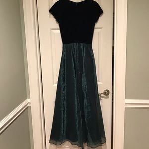 Formal velvet and taffeta ballgown